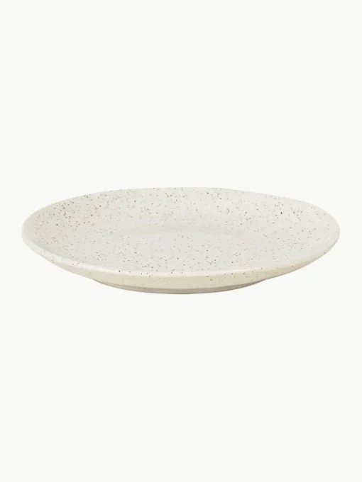 Handgemaakt ontbijtbord Nordic Vanilla, 4 stuks