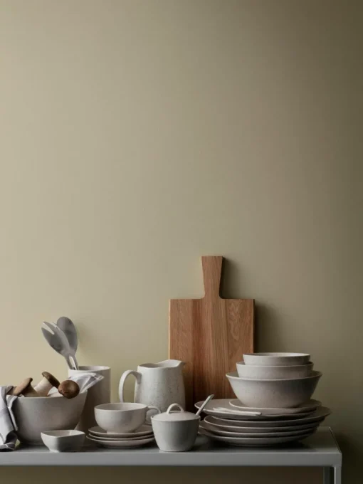 Handgemaakt ontbijtbord Nordic Vanilla, 4 stuks