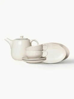 Handgemaakt theeservies Nordic Vanilla, 2 personen (7 stuks)