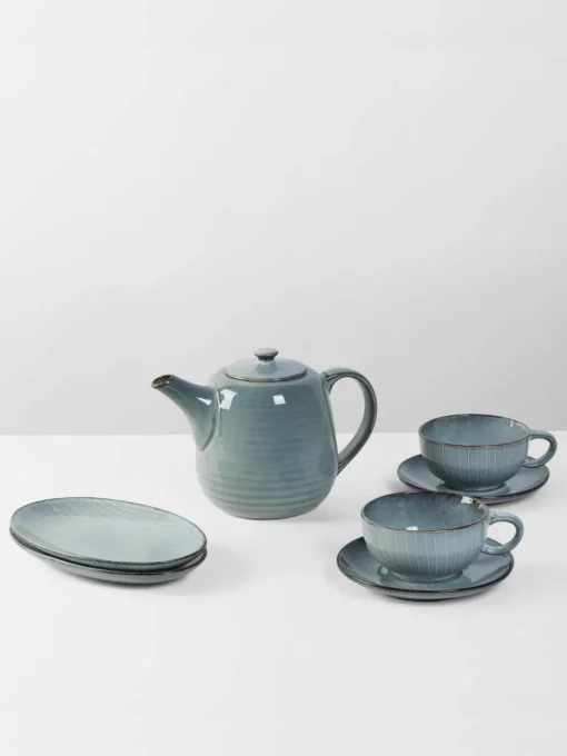 Handgemaakt theeservies Nordic Sea, 2 personen (7 stuks)