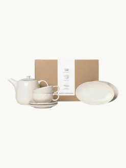 Handgemaakt theeservies Nordic Vanilla, 2 personen (7 stuks)