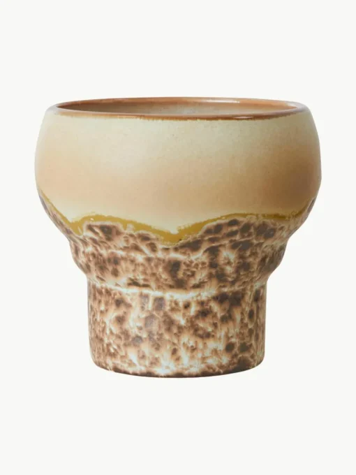 Handgemaakte bekers 70's van keramiek, set van 2