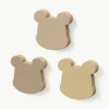 Handgemaakte beukenhouten wandhaken Beer, set van 3
