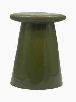 Handgemaakte bijzettafel Button van keramiek