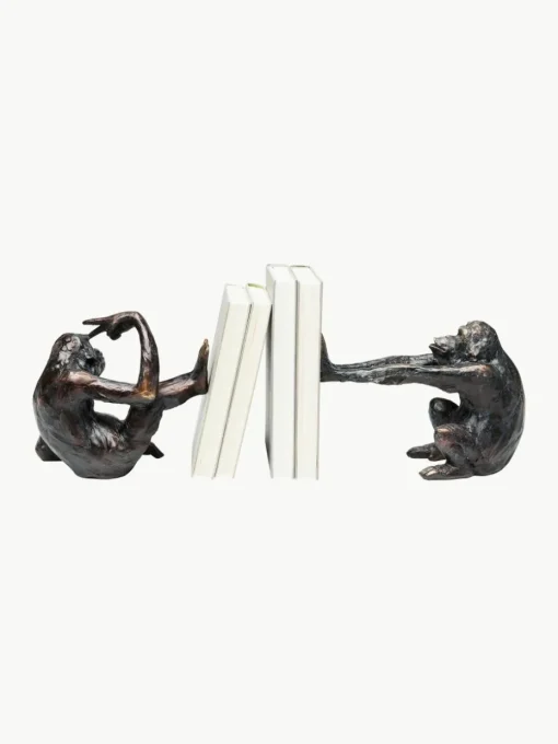 Handgemaakte boekensteun Monkey Kare, 2-delig