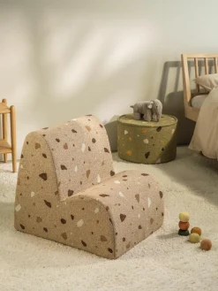 Handgemaakte bouclé kinderfauteuil Cloud