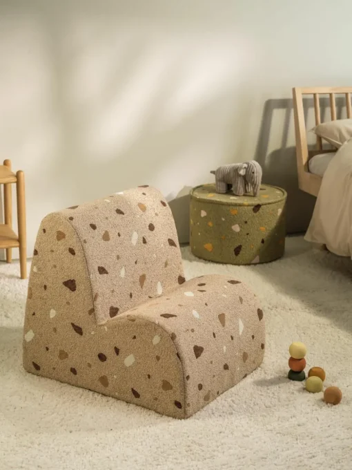 Handgemaakte bouclé kinderfauteuil Cloud