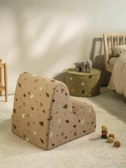 Handgemaakte bouclé kinderfauteuil Cloud