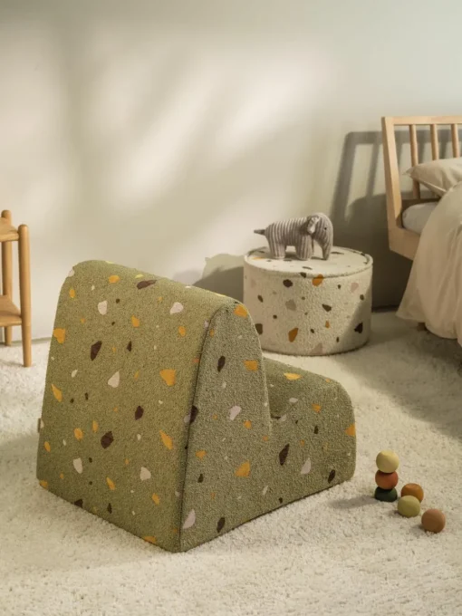 Handgemaakte bouclé kinderfauteuil Cloud