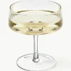 Handgemaakte champagneglazen Cami met groefstructuur, 4 stuks