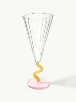Handgemaakte champagneglazen Curve, 2 stuks