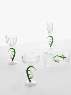 Handgemaakte champagneglas Botanica