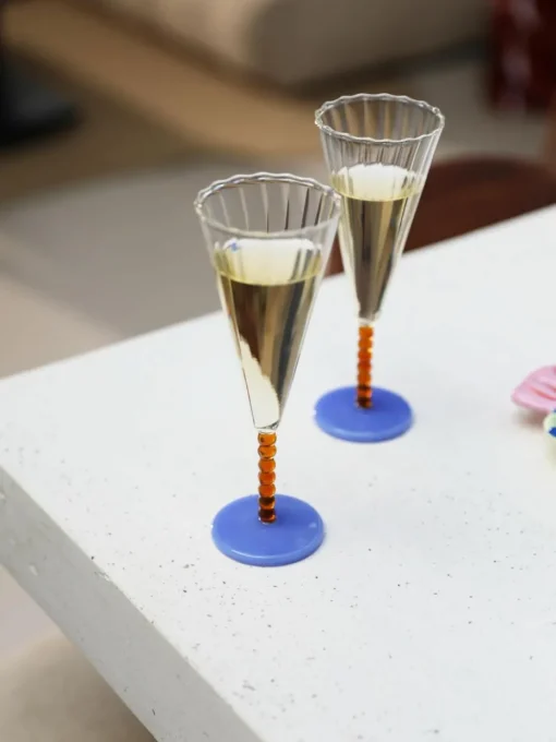 Handgemaakte champagneglazen Perle, 2 stuks
