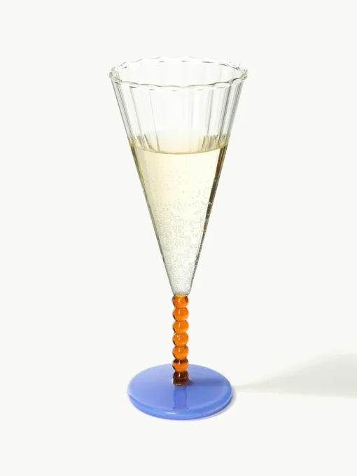 Handgemaakte champagneglazen Perle, 2 stuks