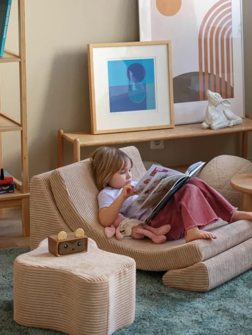 Handgemaakte corduroy kinderstoel Moon