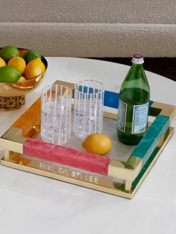 Handgemaakte decoratief dienblad Mustique