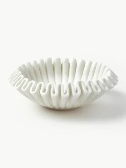 Handgemaakte decoratieve schaal Santorini van marmer, Ø 31 cm