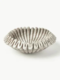 Handgemaakte decoratieve schaal Santorini van marmer, Ø 31 cm
