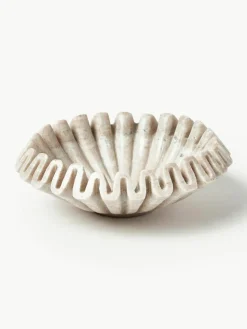 Handgemaakte decoratieve schaal Santorini van marmer, Ø 18 cm
