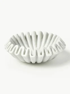 Handgemaakte decoratieve schaal Santorini van marmer, Ø 18 cm
