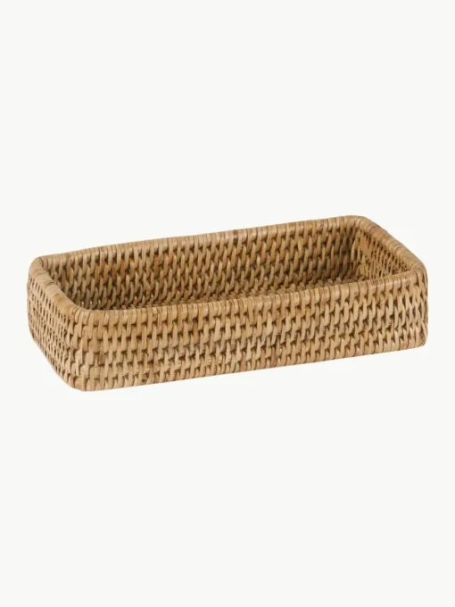 Handgemaakte decoratieve dienbladen Güle van rotan, 2-delig