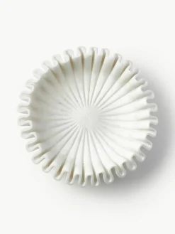 Handgemaakte decoratieve schaal Santorini van marmer, Ø 31 cm
