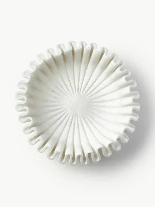 Handgemaakte decoratieve schaal Santorini van marmer, Ø 31 cm