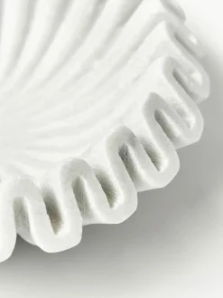 Handgemaakte decoratieve schaal Santorini van marmer, Ø 18 cm