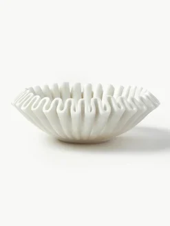 Handgemaakte decoratieve schaal Santorini van marmer, Ø 31 cm