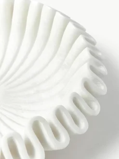 Handgemaakte decoratieve schaal Santorini van marmer, Ø 31 cm
