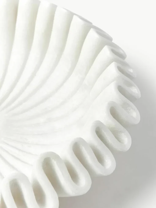 Handgemaakte decoratieve schaal Santorini van marmer, Ø 31 cm