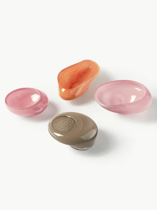 Handgemaakte decoratieve schaal Ashley van glas