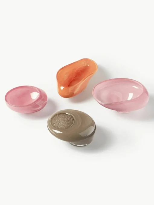 Handgemaakte decoratieve schaal Ashley van glas