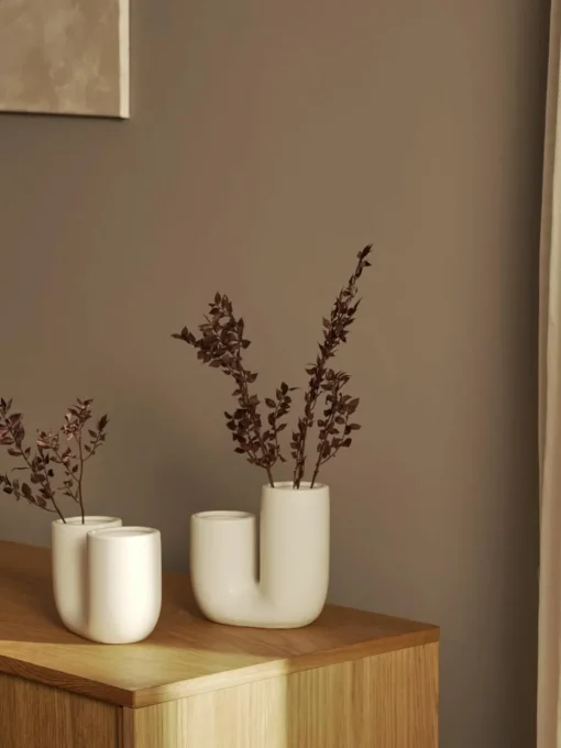 Handgemaakte design vazen Filicio van keramiek, set van 2
