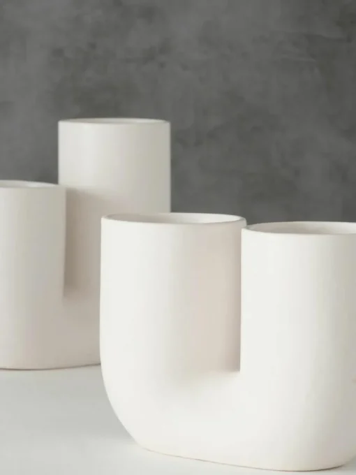 Handgemaakte design vazen Filicio van keramiek, set van 2