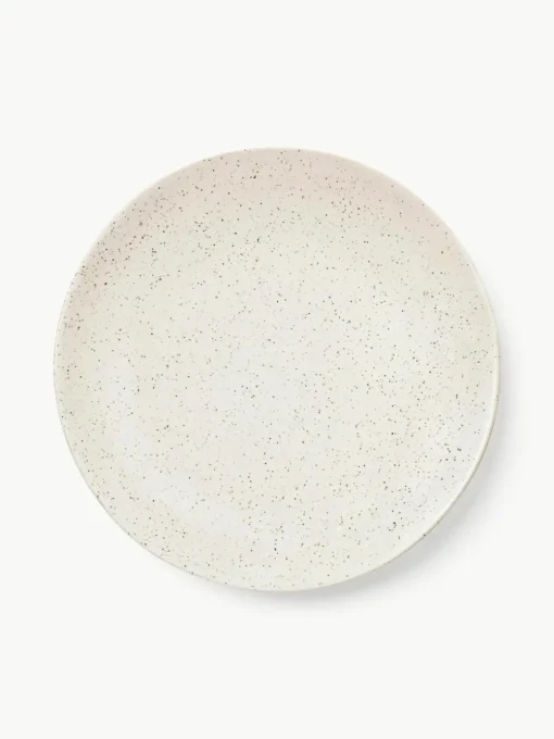 Handgemaakte dinerbord Nordic Vanilla, 4 stuks