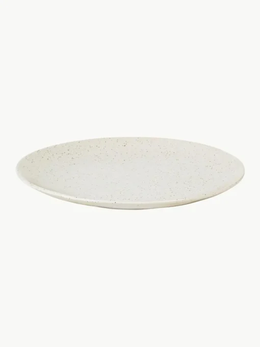 Handgemaakte dinerbord Nordic Vanilla, 4 stuks