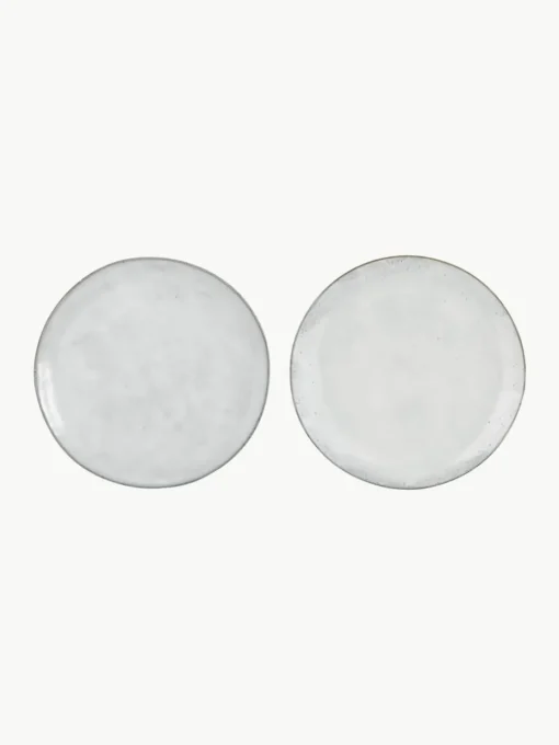 Handgemaakte dinerbord Nordic Sand, 4 stuks