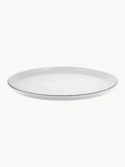 Handgemaakte dinerborden Salt van porselein, 4 stuks
