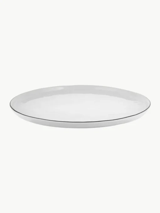 Handgemaakte dinerborden Salt van porselein, 4 stuks