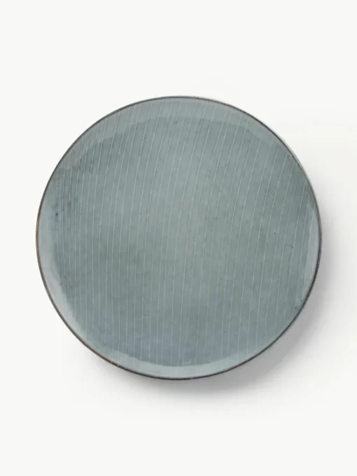 Handgemaakte dinerborden Nordic Sea, 4 stuks