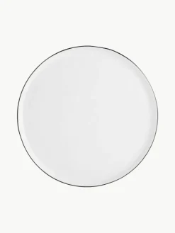 Handgemaakte dinerborden Salt van porselein, 4 stuks