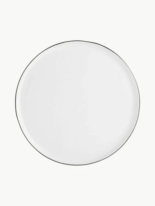 Handgemaakte dinerborden Salt van porselein, 4 stuks