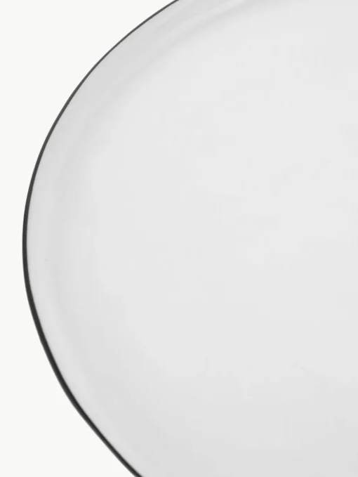 Handgemaakte dinerborden Salt van porselein, 4 stuks