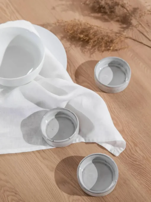 Handgemaakte dipschalen Nordic Sand, 4 stuks