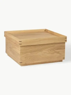 Handgemaakte eikenhouten salontafel Japanese met opbergruimte