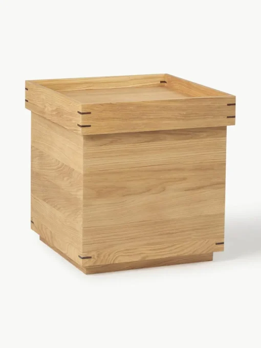 Handgemaakte eikenhouten bijzettafel Japanese met opbergruimte