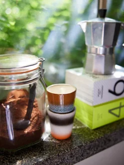 Handgemaakte espresso kopjes 70's van keramiek, 4-delig