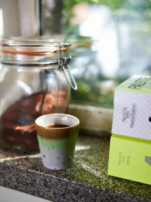 Handgemaakte espresso kopjes 70's van keramiek, 4-delig
