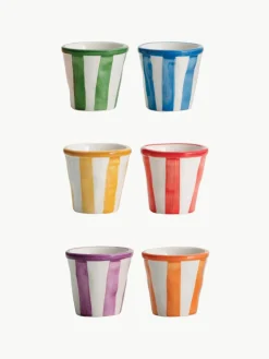 Handgemaakte espressokopjes Righe, 6-delig